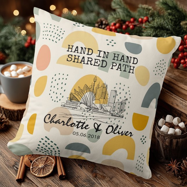 Personalised Modern Abstract Skyline Couple Pillow (Creator Uploaded)