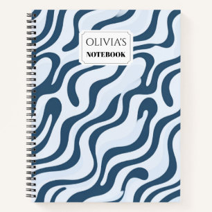Personalised Modern Abstract Swirl Spiral Notebook
