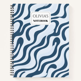 Personalised Modern Abstract Swirl Spiral Notebook