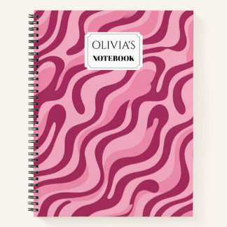 Personalised Modern Abstract Swirl Spiral Notebook