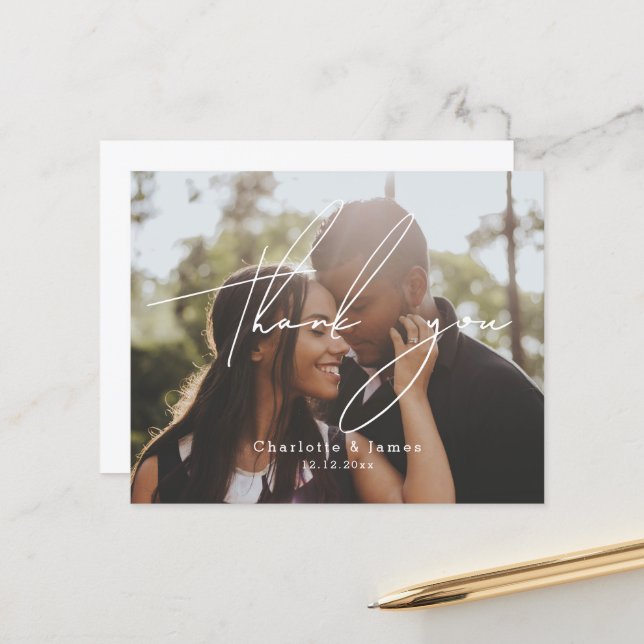 Personalised Modern and Stylish Photo Thank You (Front/Back In Situ)