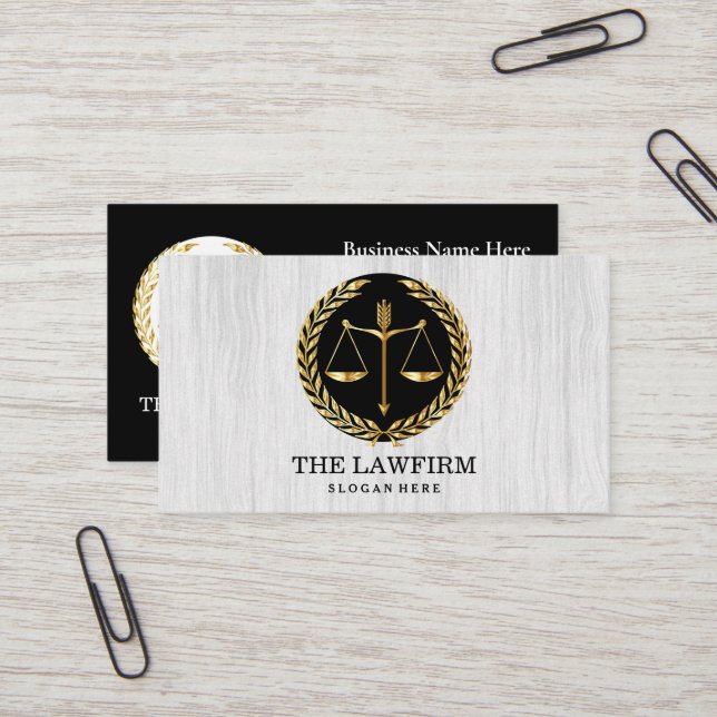Personalised Modern Attorney at Law  Business Card (Front/Back In Situ)