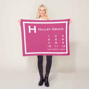 Personalised Modern Baby Milestone Photo Blanket