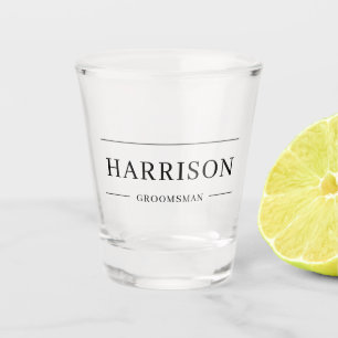 Personalised Modern Best Man Groomsmen Gift Shot Glass