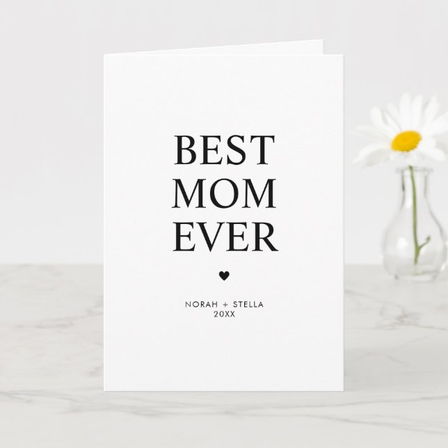Personalised Modern Best Mum Ever  Card (Small Plant)