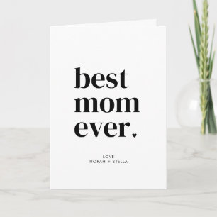 Personalised Modern Best Mum Ever  Holiday Card