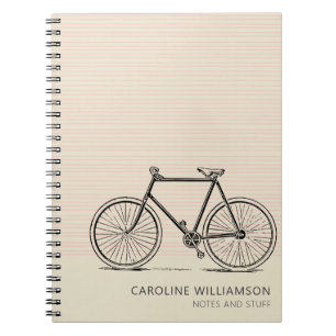 Personalised Modern Bicycle Line Art Cute Unique Notebook