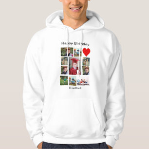 Personalised Modern Birthday 11 Photo Collage   Hoodie