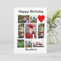 Personalised Modern Birthday 11 Photo Collage  T-S