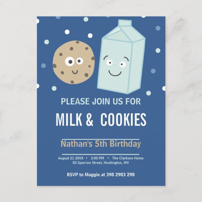 Personalised modern birthday party invitation postcard (Front)