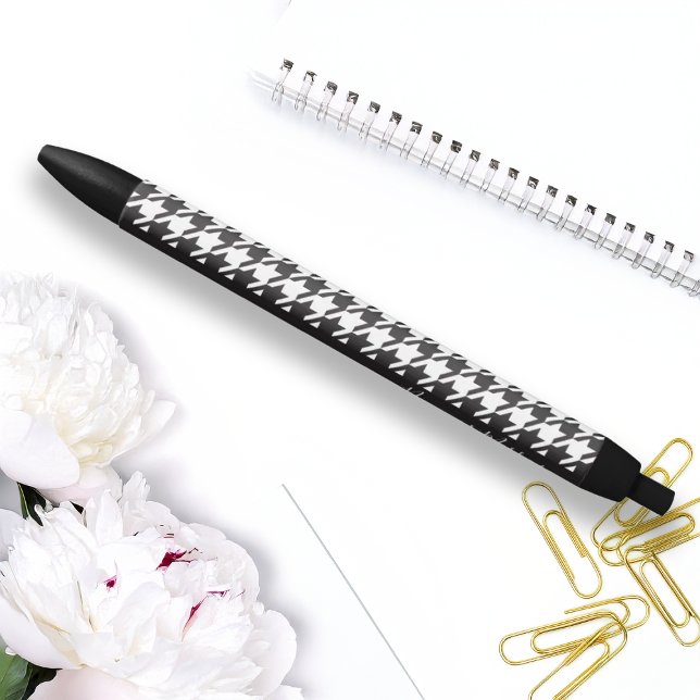 Personalised Modern Black and White Houndstooth Ink Pen (Creator Uploaded)