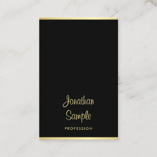 Personalised Modern Black Gold Cool Handwritten Business Card