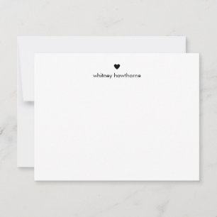 Personalised Modern Black Heart Card
