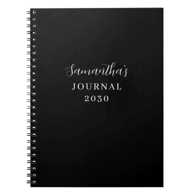 Personalised Modern Black Journal (Front)