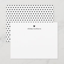 Personalised Modern Black Polka Dots & Heart