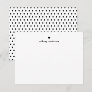 Personalised Modern Black Polka Dots & Heart Card