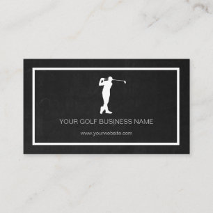Personalised Modern Black Professional Golf Busine Business Card