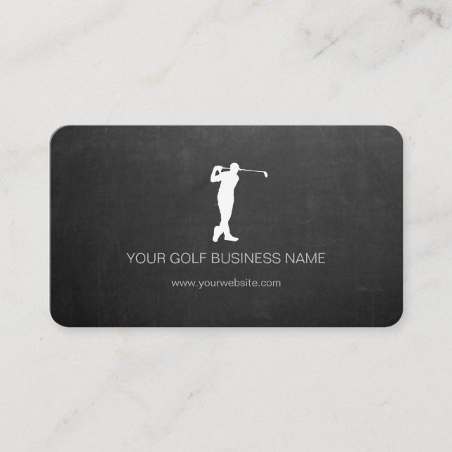 Personalised Modern Blackboard Professional Golf  Business Card (Front)