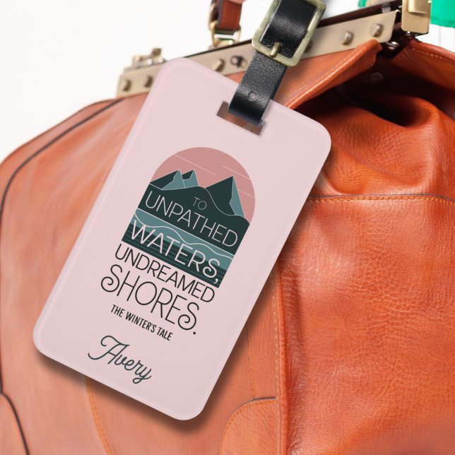 Personalised Modern Blush Pink Shakespeare Quote  Luggage Tag (Creator Uploaded)