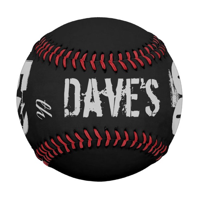 Personalised Modern Bold Black 50th Birthday Name  Baseball (Front)