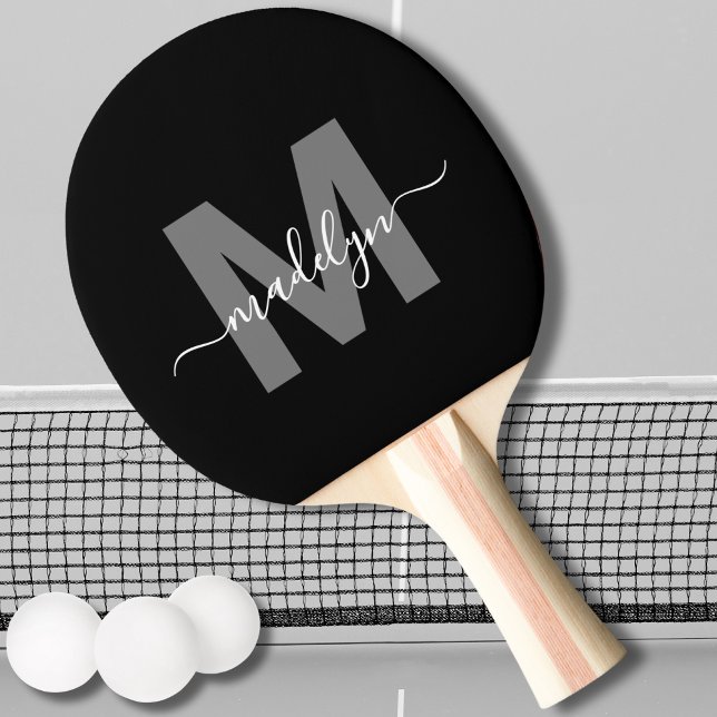 Personalised Modern Bold Script Name Monogram Ping Pong Paddle (Personalized Modern Bold Script Name Monogram Ping Pong Paddle)