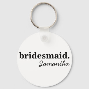 Personalised Modern Bridal Shower Bridesmaid Key Ring