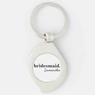 Personalised Modern Bridal Shower Bridesmaid Key Ring