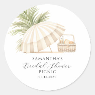Personalised Modern Bridal Shower Picnic Classic Round Sticker