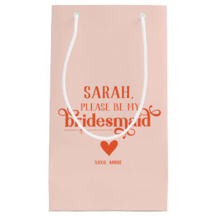 Personalised Modern Bridesmaid Proposal Small Gift Bag