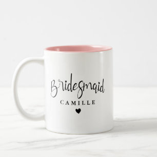 Personalised Modern Bridesmaid Wedding Coffee Mug