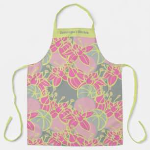 Personalised Modern Bud & Flower Pattern Apron