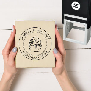 Personalised Modern Business Name Logo Address Self-inking Stamp