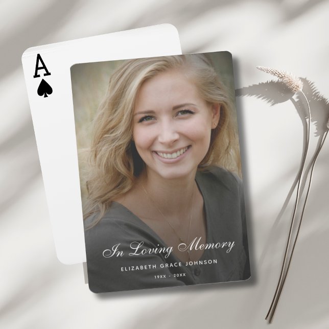 Personalised Modern Celebration of Life Funeral Playing Cards (Photo Memorial Playing Cards)