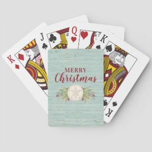 Personalised Modern Christmas Beach Playing Cards