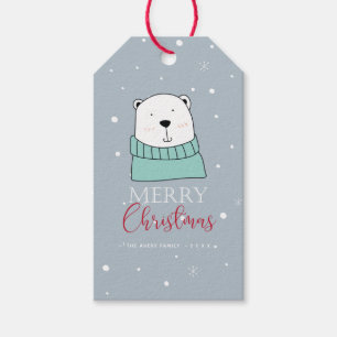 Personalised Modern Christmas Bear Gift Tags