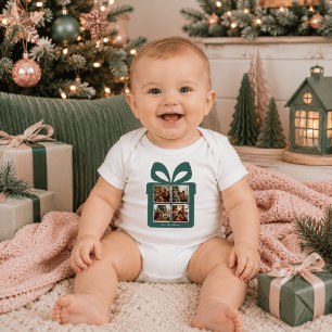 Personalised Modern Christmas   My First Christmas Baby Bodysuit