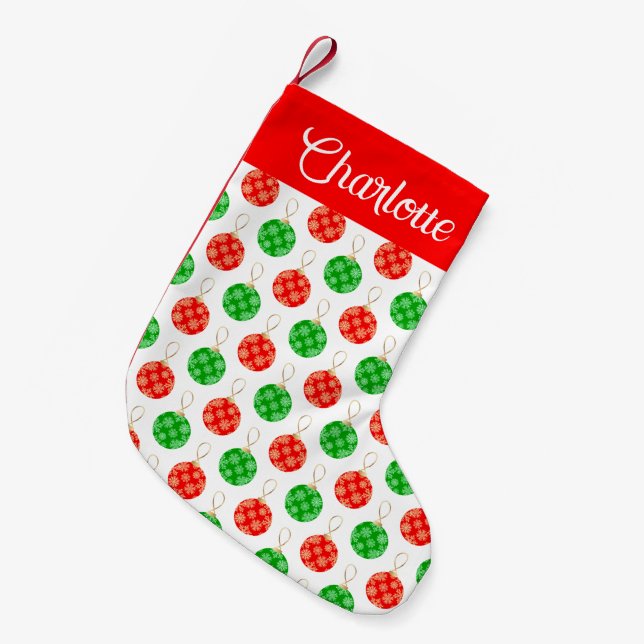 Personalised Modern Christmas Ornaments Small Christmas Stocking (Front (Hanging))