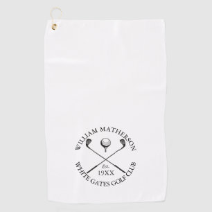 Personalised Modern Classic Golf Club Name Towel