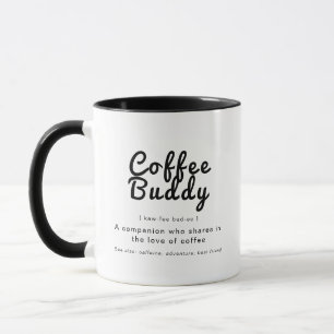 Personalised Modern Coffee Buddy Definition Photo  Mug