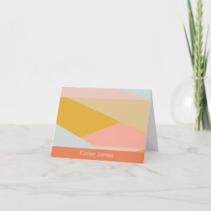 Personalised Modern Colour Block Geometric Abstrac Note Card