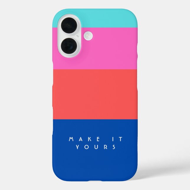 Personalised Modern Colour Block Pattern Case-Mate iPhone Case (Back)