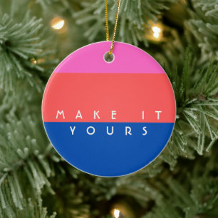 Personalised Modern Colour Block Pattern Ceramic Ornament