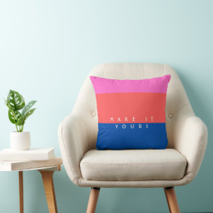 Personalised Modern Colour Block Pattern Cushion