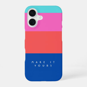 Personalised Modern Colour Block Pattern iPhone 16 Case