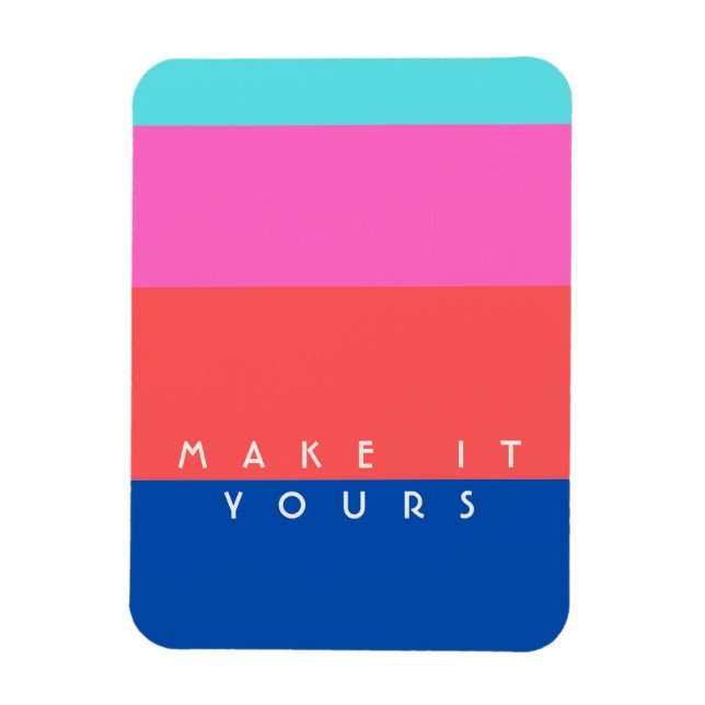 Personalised Modern Colour Block Pattern Magnet (Vertical)