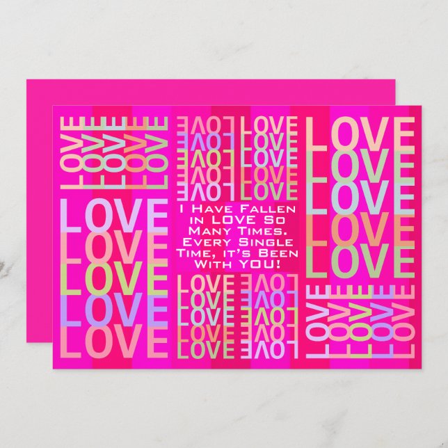 Personalised Modern Colourful "LOVE" Typography Ar Card (Front/Back)