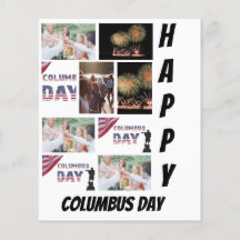 Personalised Modern Columbus Day 9 Photo Collage