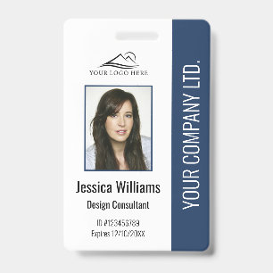 Personalised Modern Corporate Employee Blue ID Badge