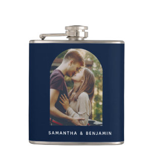 Personalised Modern Couple Photo Hip Flask