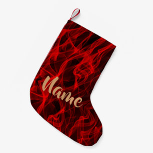 Personalised Modern Curvy Line Abstract Pattern Small Christmas Stocking